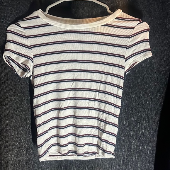 Garage, worn once, XS, stretchy, white with maroon and black stripes - Picture 1 of 2